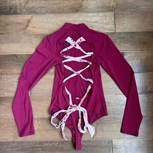Free people lace up bodysuit size small